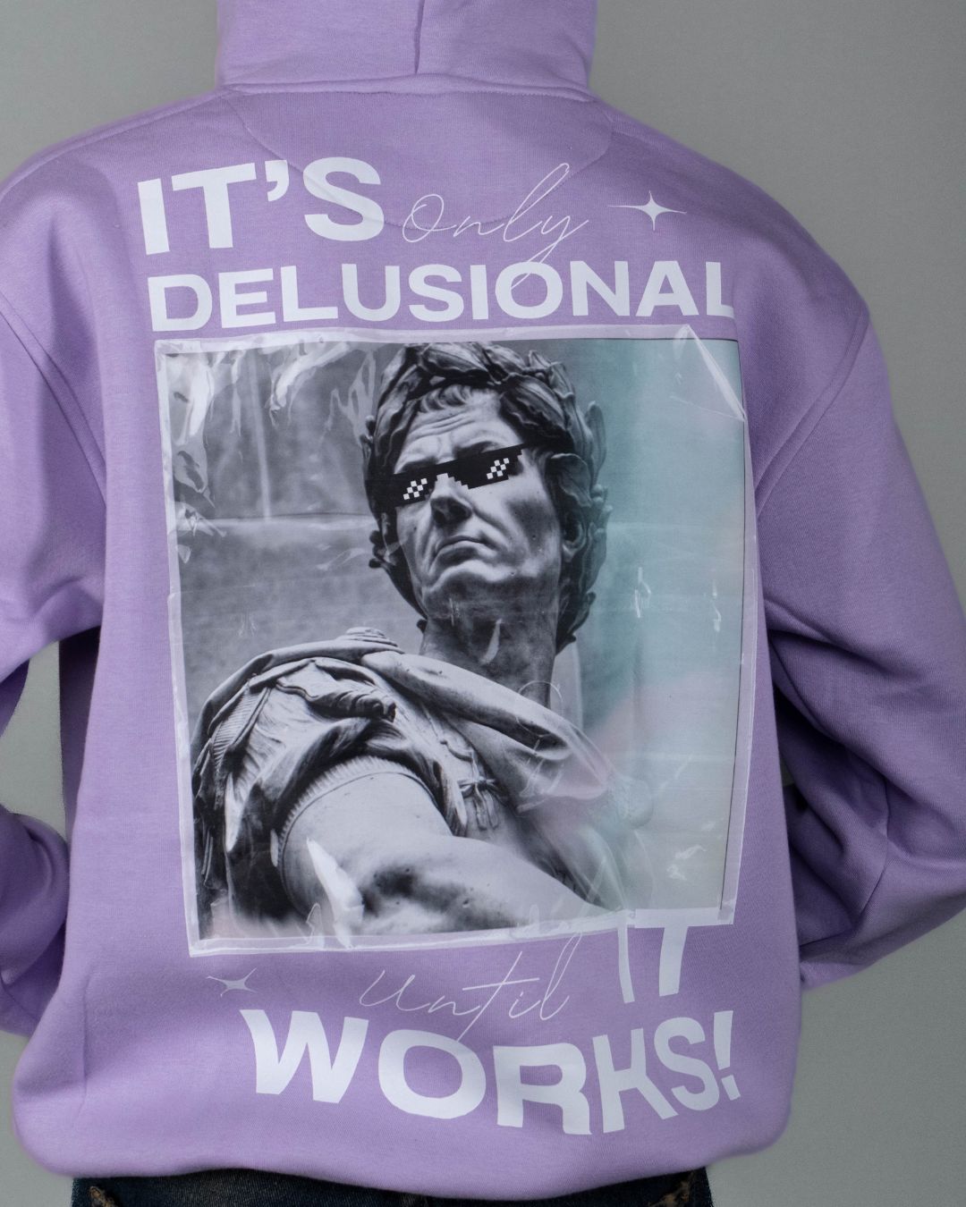 It's Only Delutional Untill It Works  - Graphic Designed Hoodie