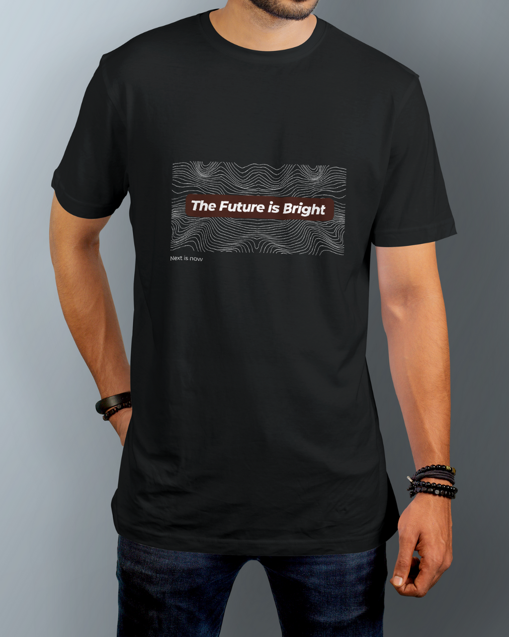 The Future is Bright Graphic Designed Round Neck T-shirt