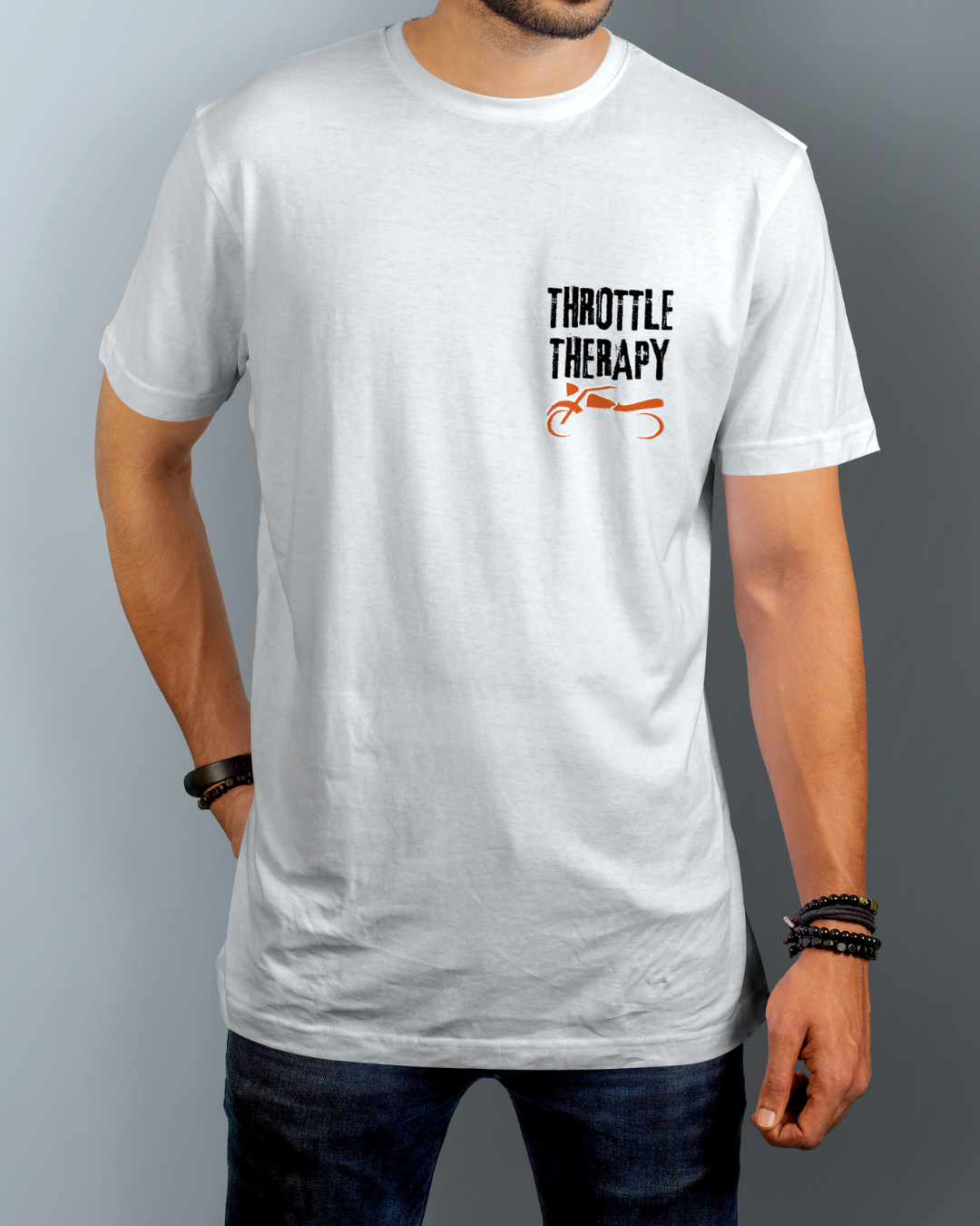 Throttle Therapy Graphic Designed Round Neck T-shirt