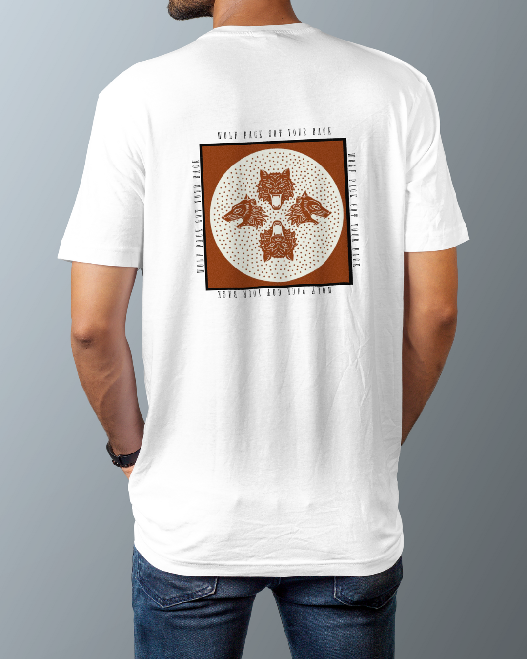 Wolf Graphic Designed Round Neck T-shirt