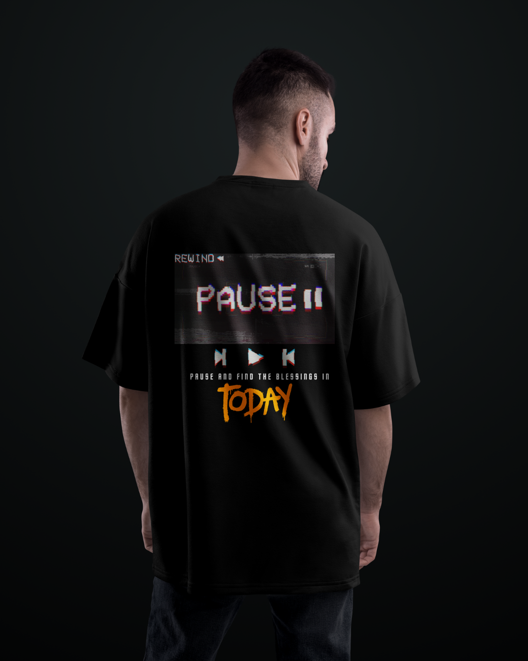 Pause Graphic Designed Oversized T shirts