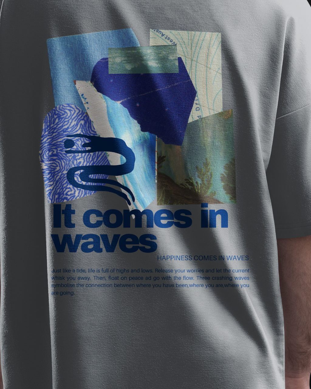 It comes in Waves  Graphic Designed Oversized T shirts