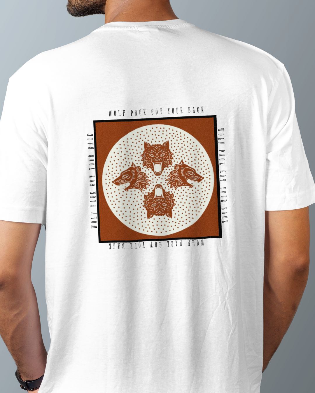 Wolf Graphic Designed Round Neck T-shirt