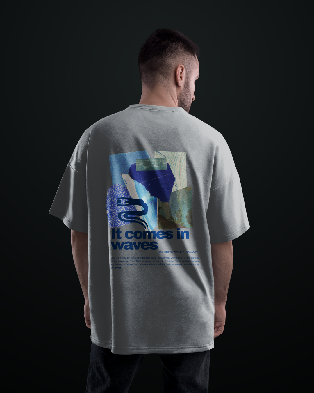 It comes in Waves  Graphic Designed Oversized T shirts