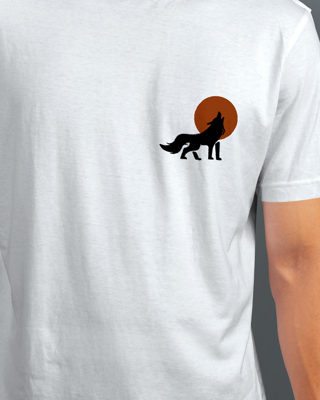 Wolf Graphic Designed Round Neck T-shirt
