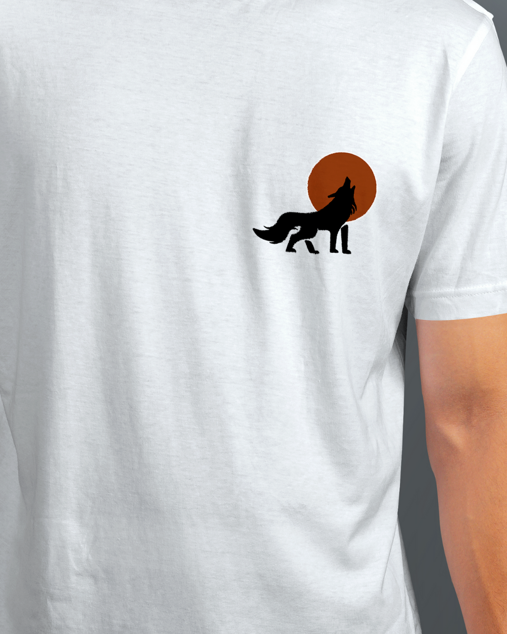 Wolf Graphic Designed Round Neck T-shirt