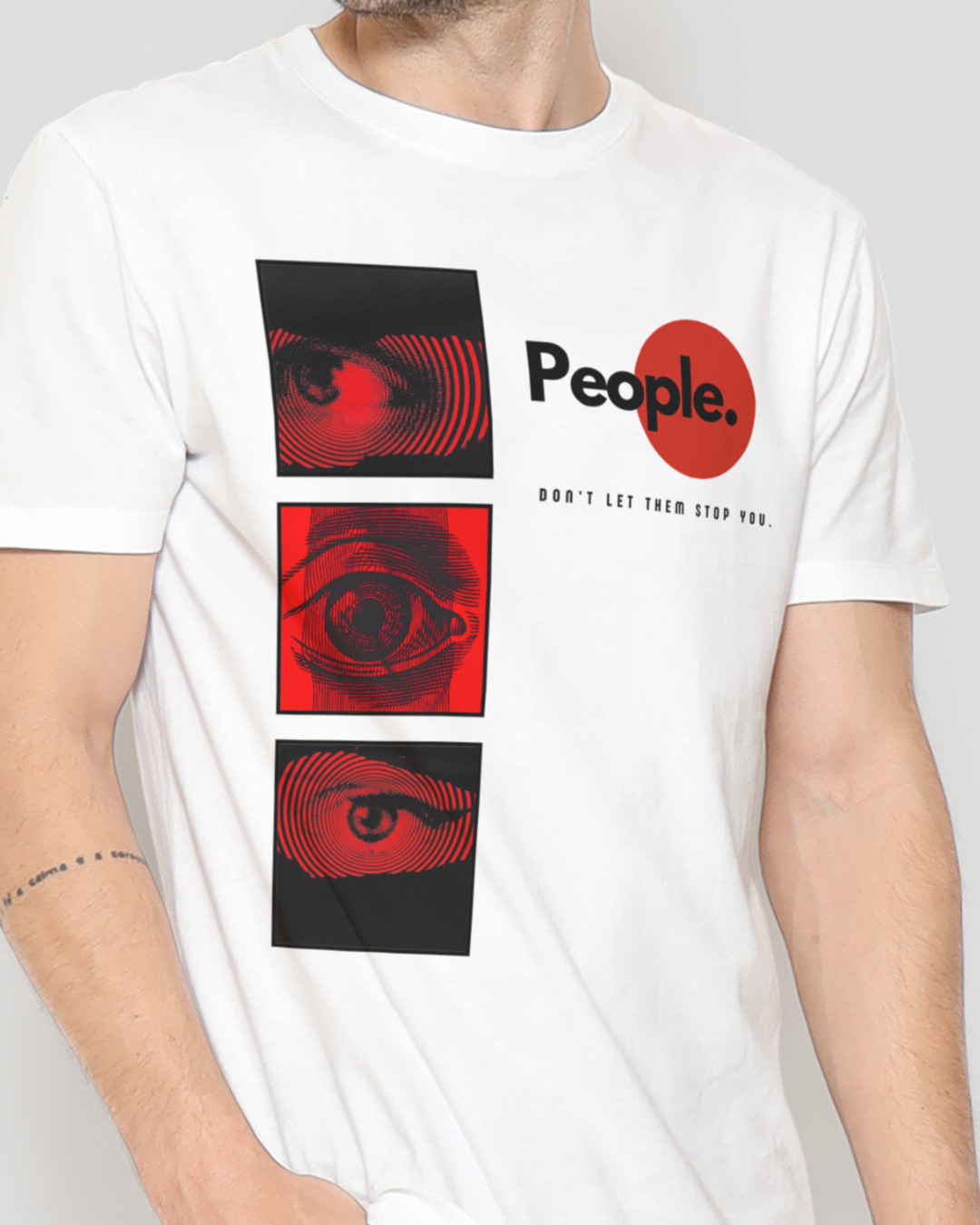 People Graphic Designed Round Neck T-shirt
