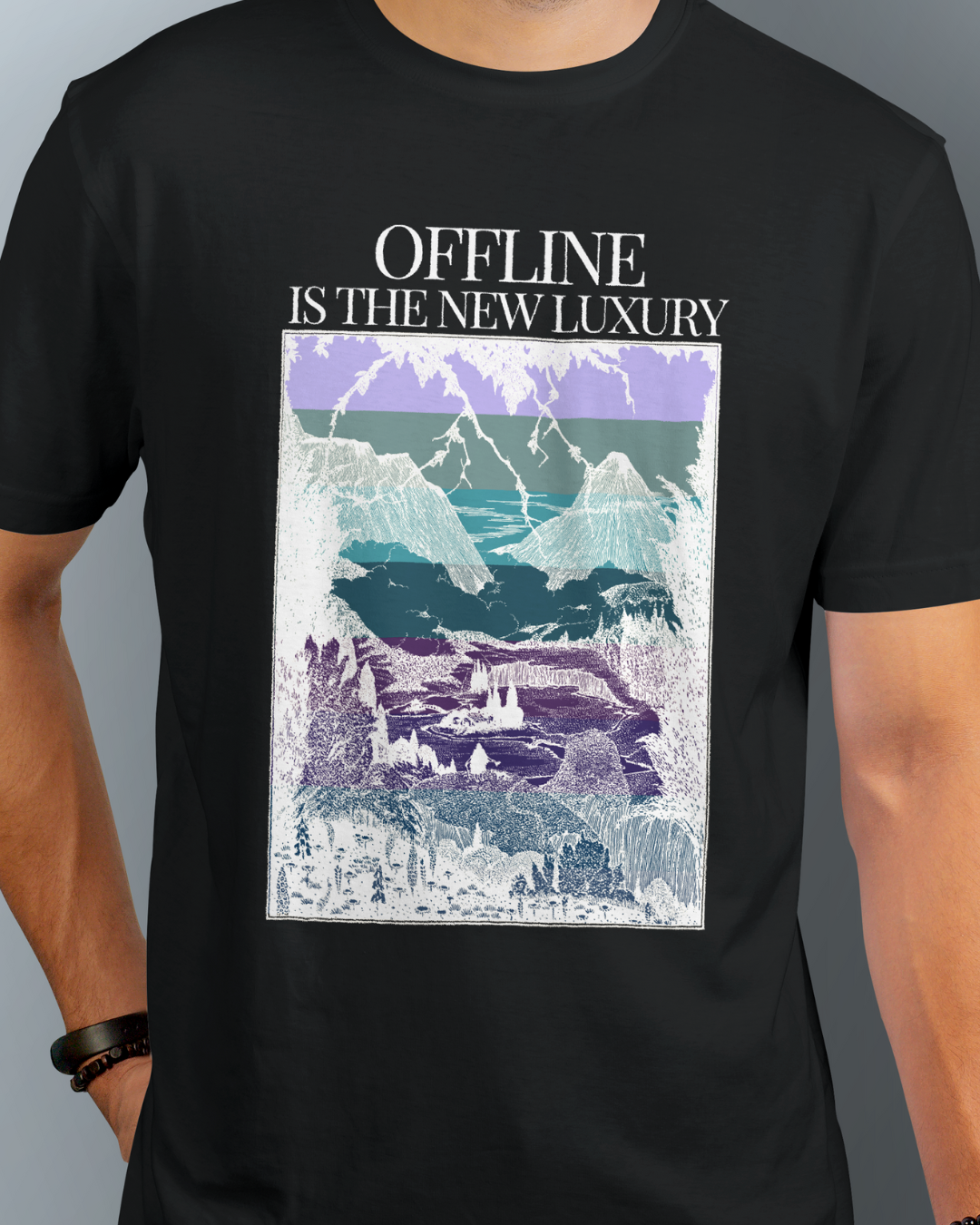 Offline is the new luxury Graphic Designed Round Neck T-shirt