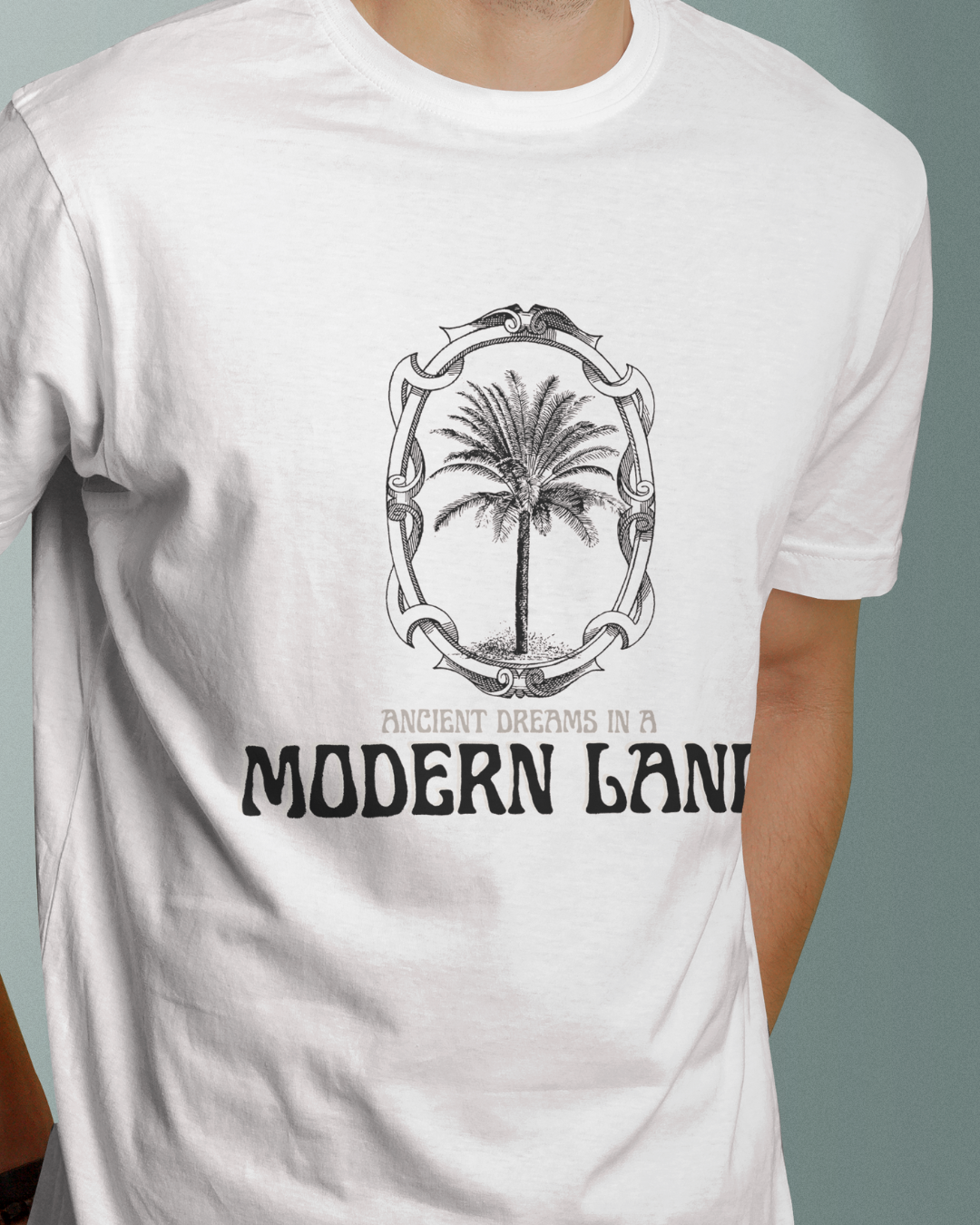 Modern Land Graphic Designed Round Neck T-shirt