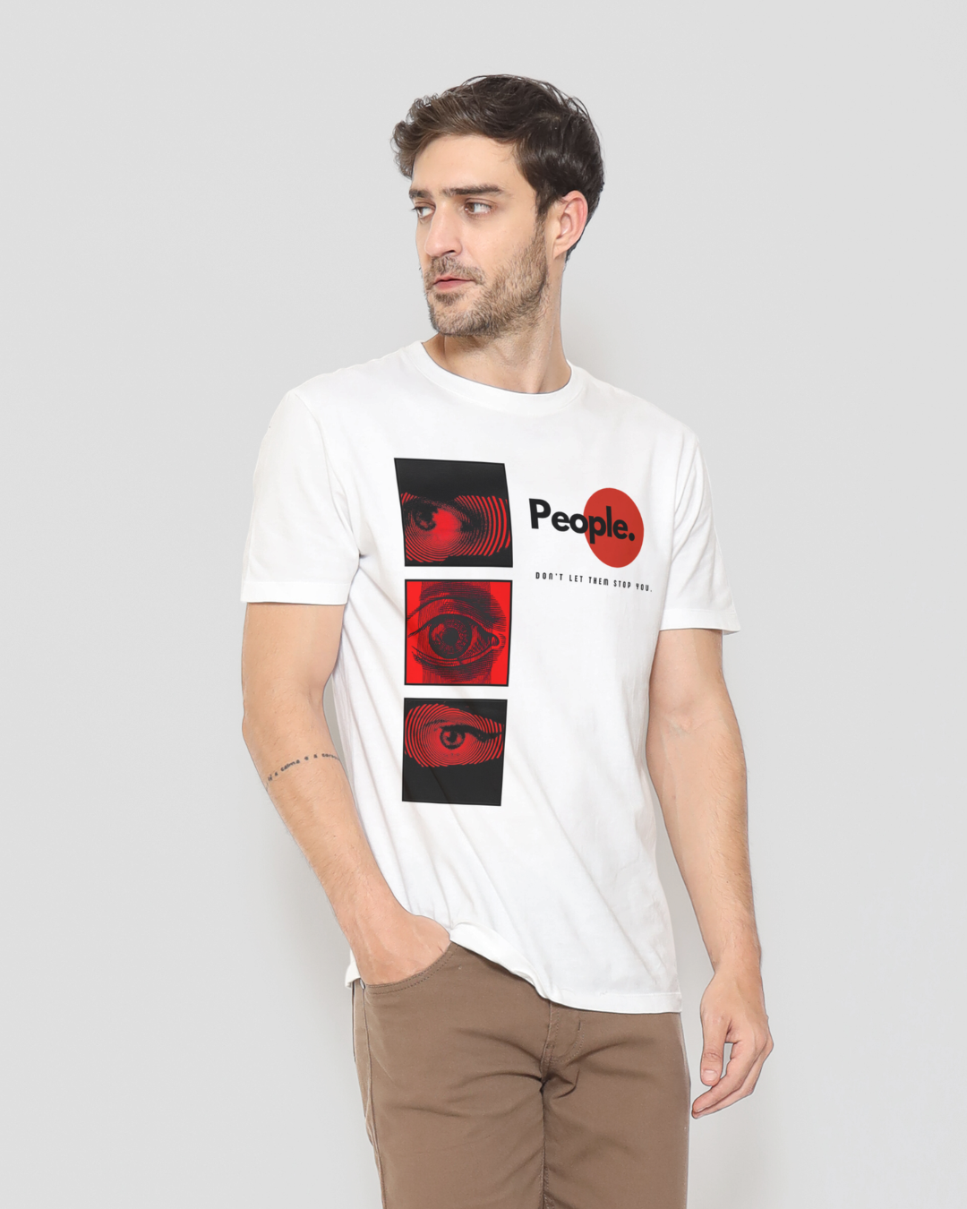People Graphic Designed Round Neck T-shirt