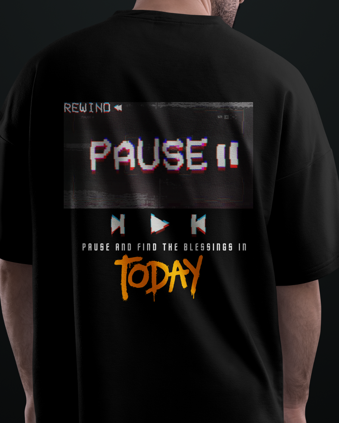 Pause Graphic Designed Oversized T shirts