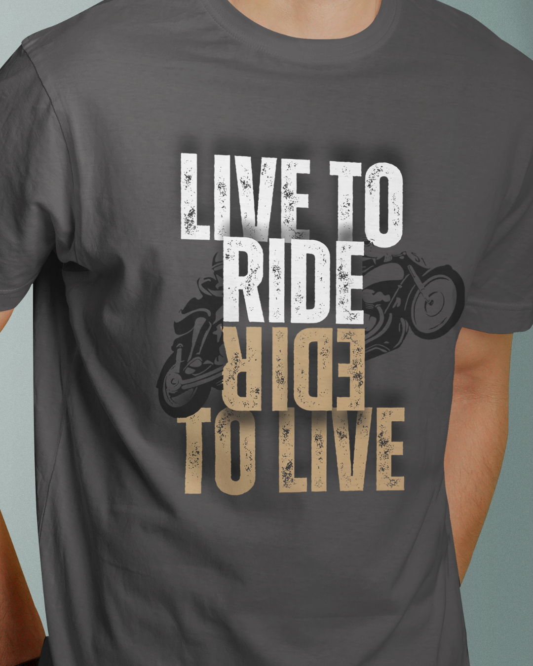 Live to Ride Graphic Designed Round Neck T-shirt