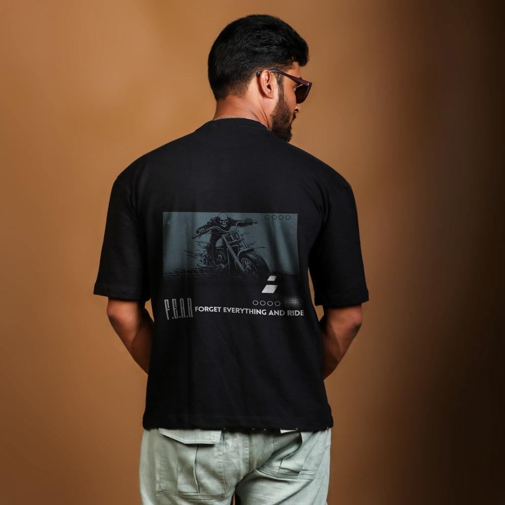F.E.A.R - Forget everything and Ride Black Oversized T-shirt