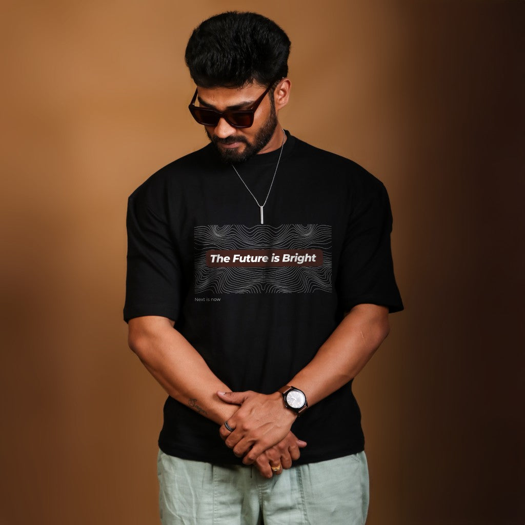The future is bright Black Oversized T-shirt