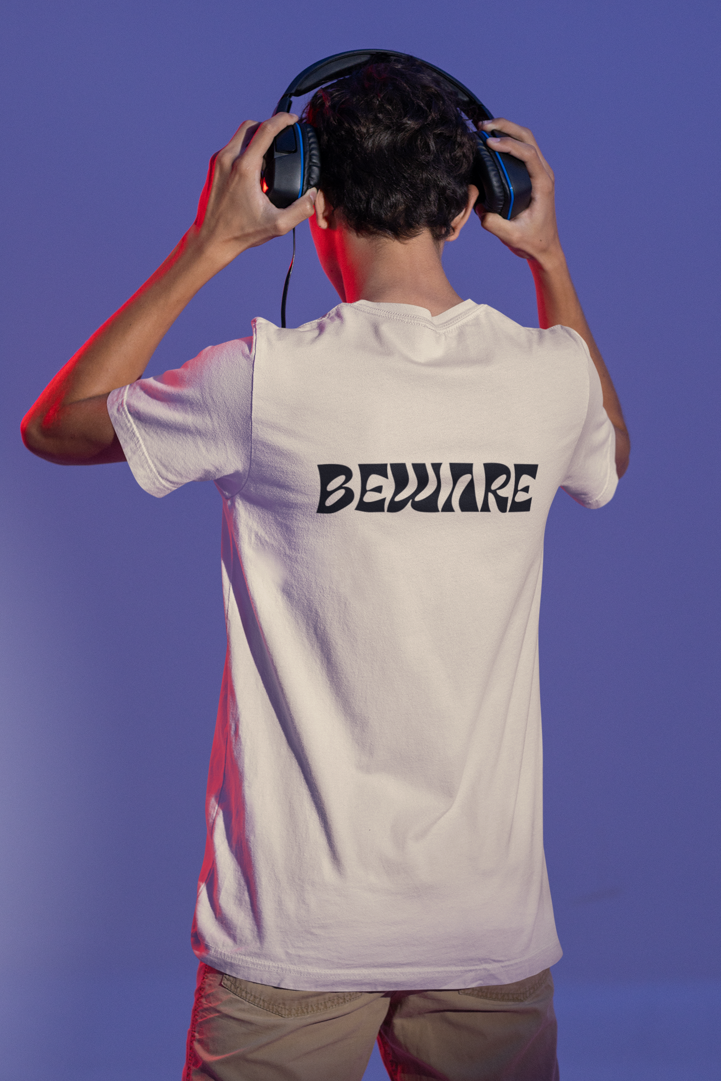 Beware - Beige coloured Oversized T-shirt