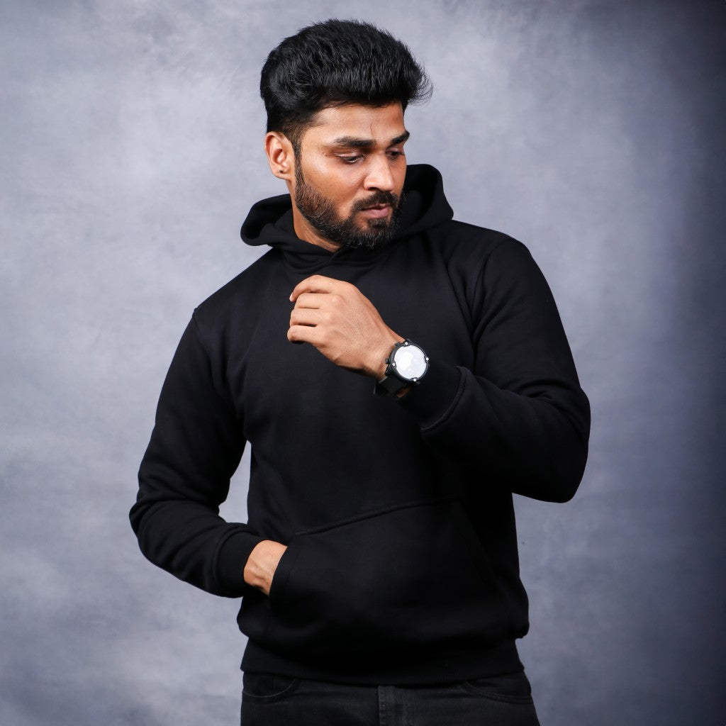 Plain - Black Coloured Hoodie