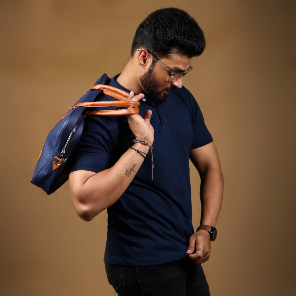Plain - Navy Blue  Polo T-shirt