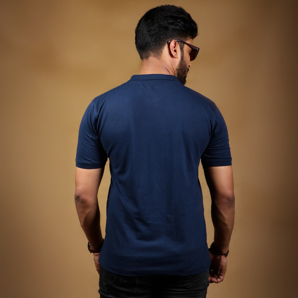 Plain - Navy Blue  Polo T-shirt