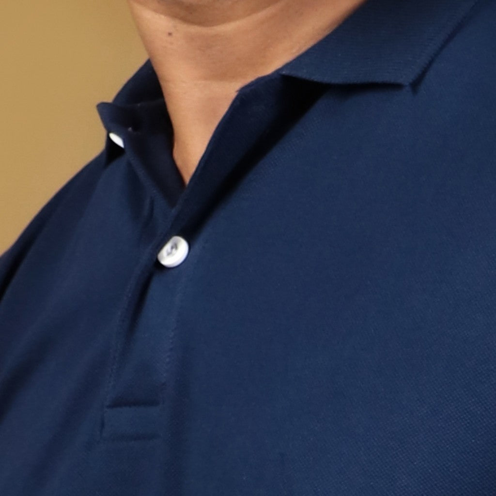 Plain - Navy Blue  Polo T-shirt