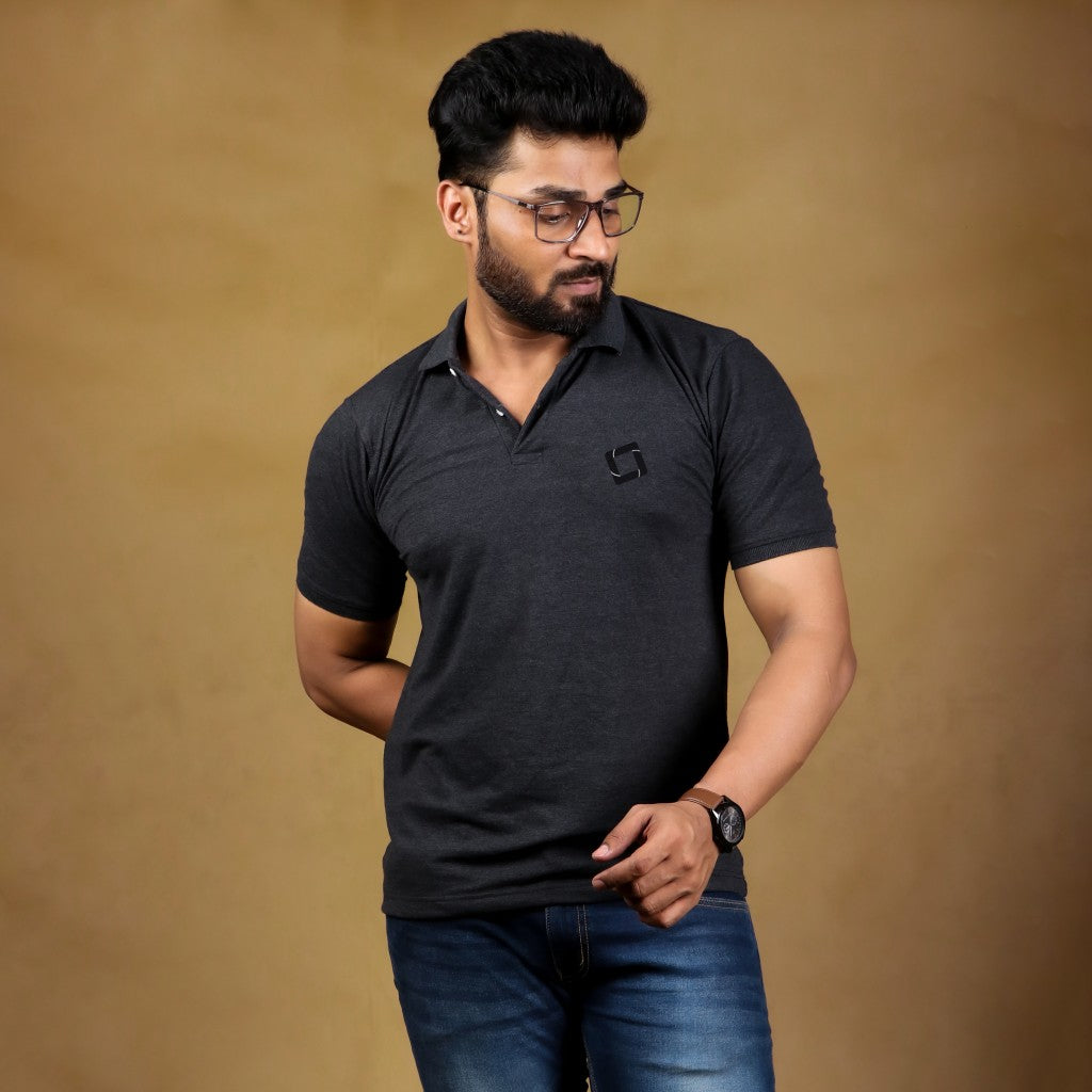 Plain - Grey Polo T-shirt