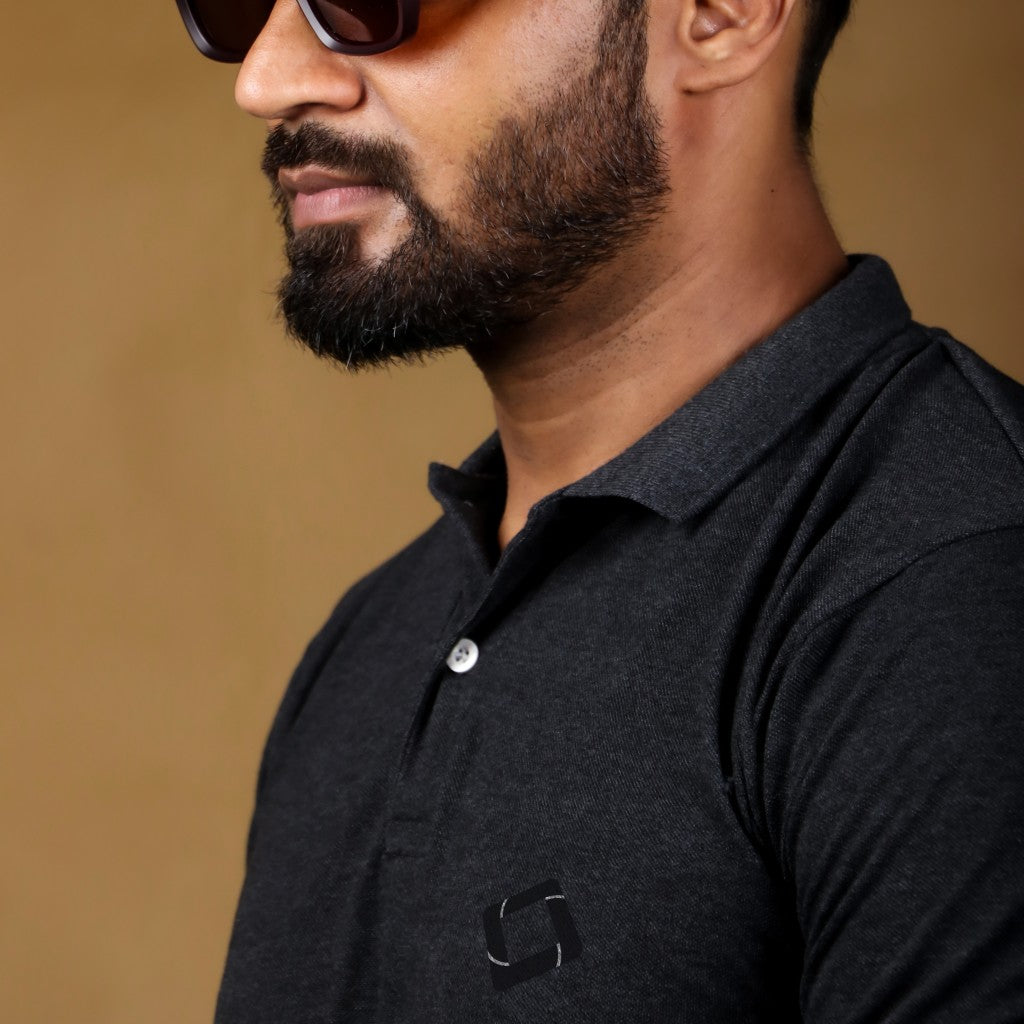 Plain - Grey Polo T-shirt