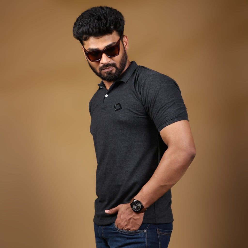 Plain - Grey Polo T-shirt