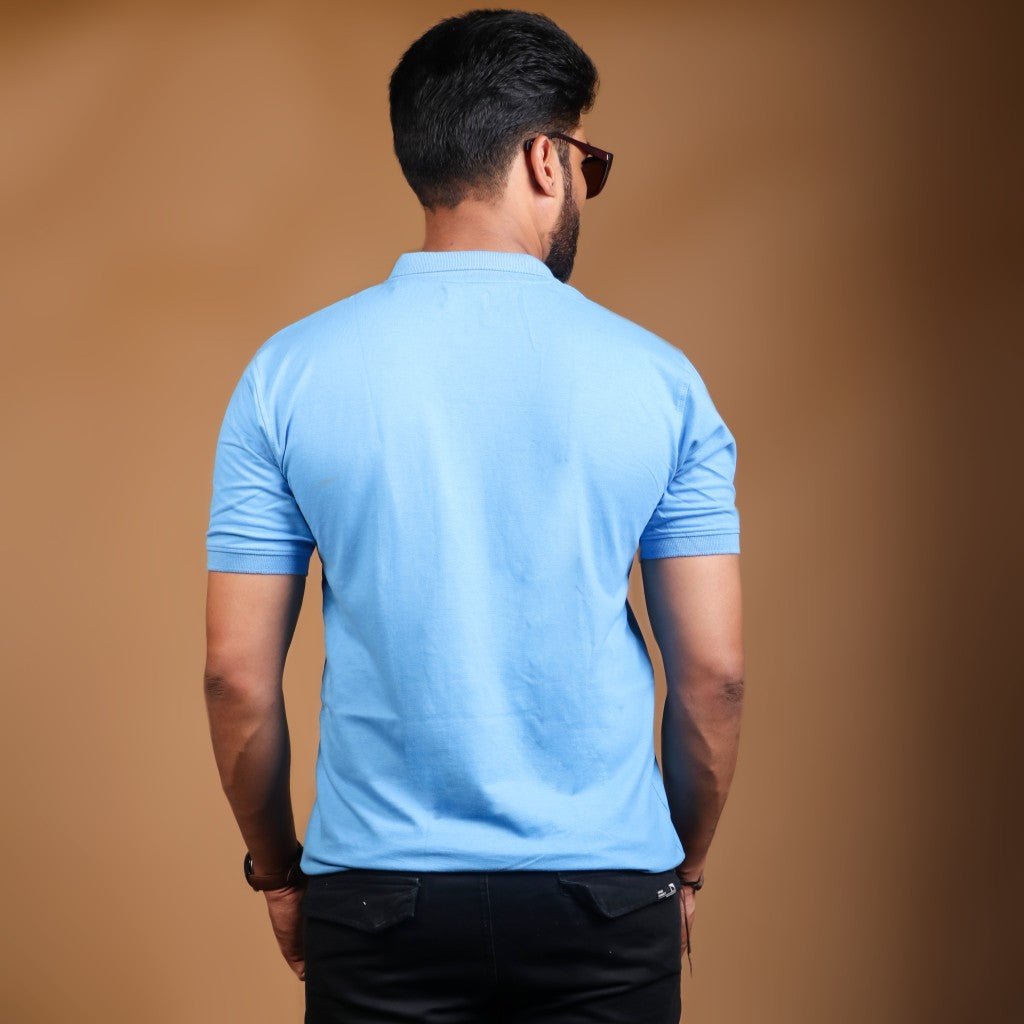 Plain - Sky Blue Polo T-shirt