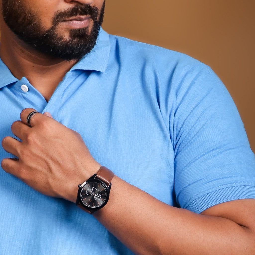 Plain - Sky Blue Polo T-shirt