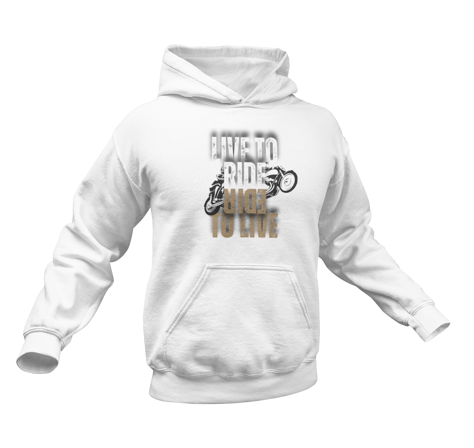 Live to Ride Ride to Live - White Coloured Hoodie