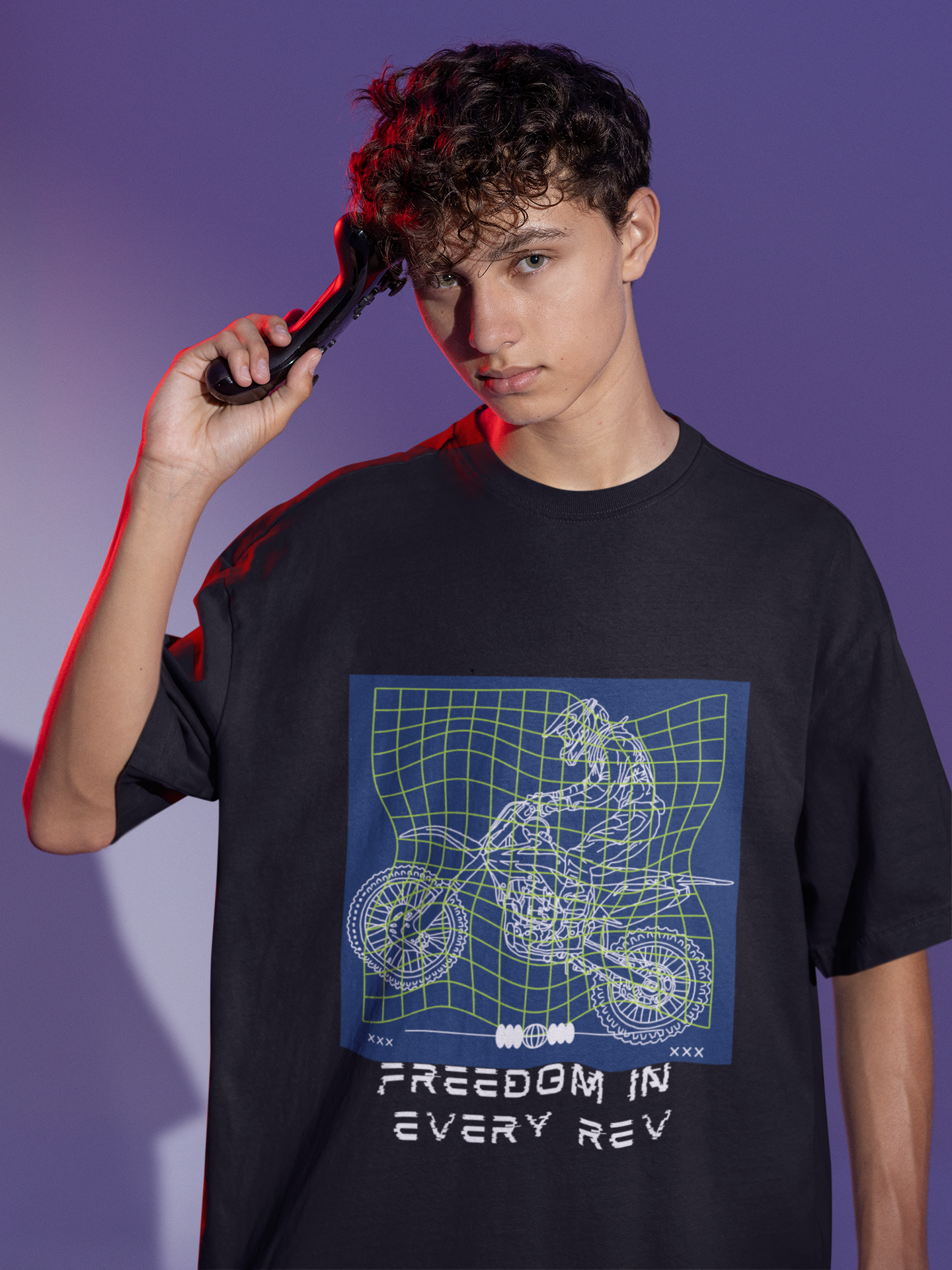 Freedom in every Rev Black Oversized T-shirt