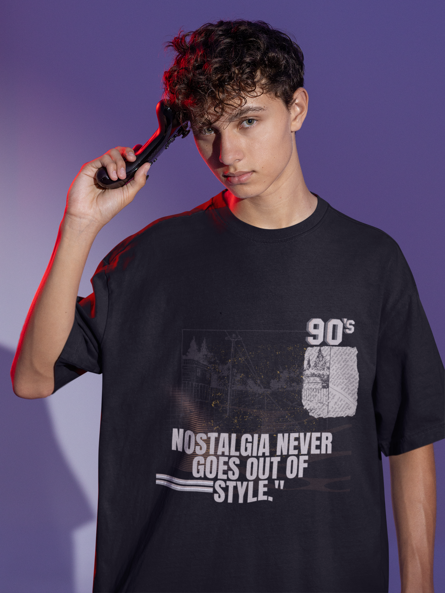 Nostalgia never goes out of style  Black Oversized T-shirt