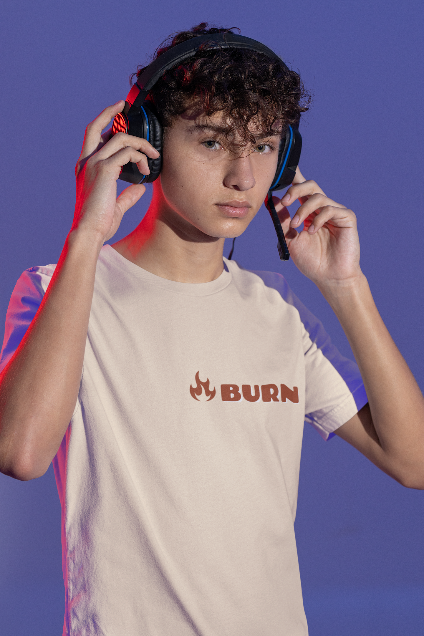 Shine Bright and Let Them Burn - Beige coloured Oversized T-shirt
