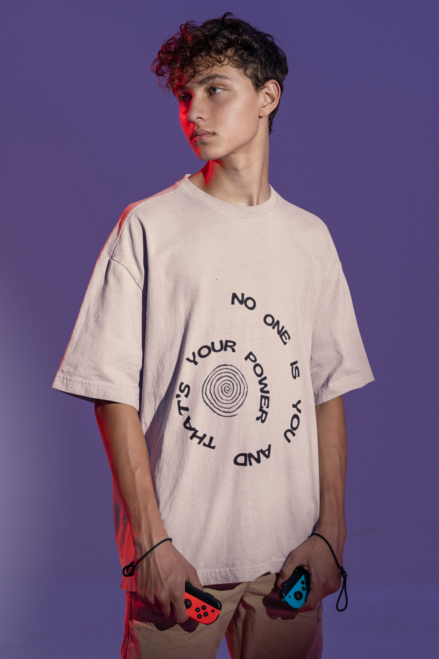 No One is You  - Beige coloured Oversized T-shirt