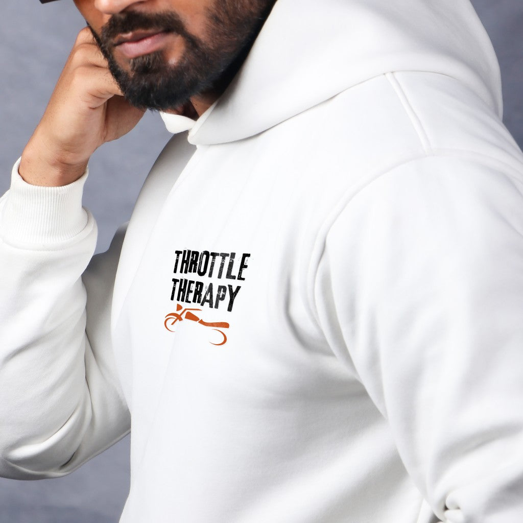 Throttle Therapy - White Coloured Hoodie