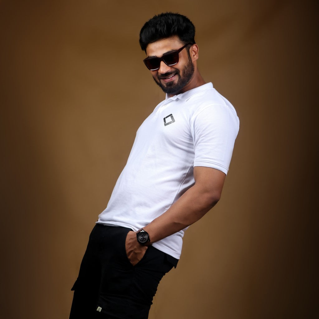 Plain - White Polo T-shirt