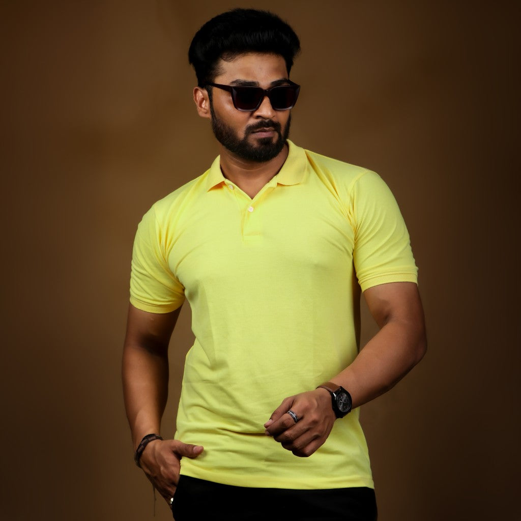 Plain - Yellow Polo T-shirt