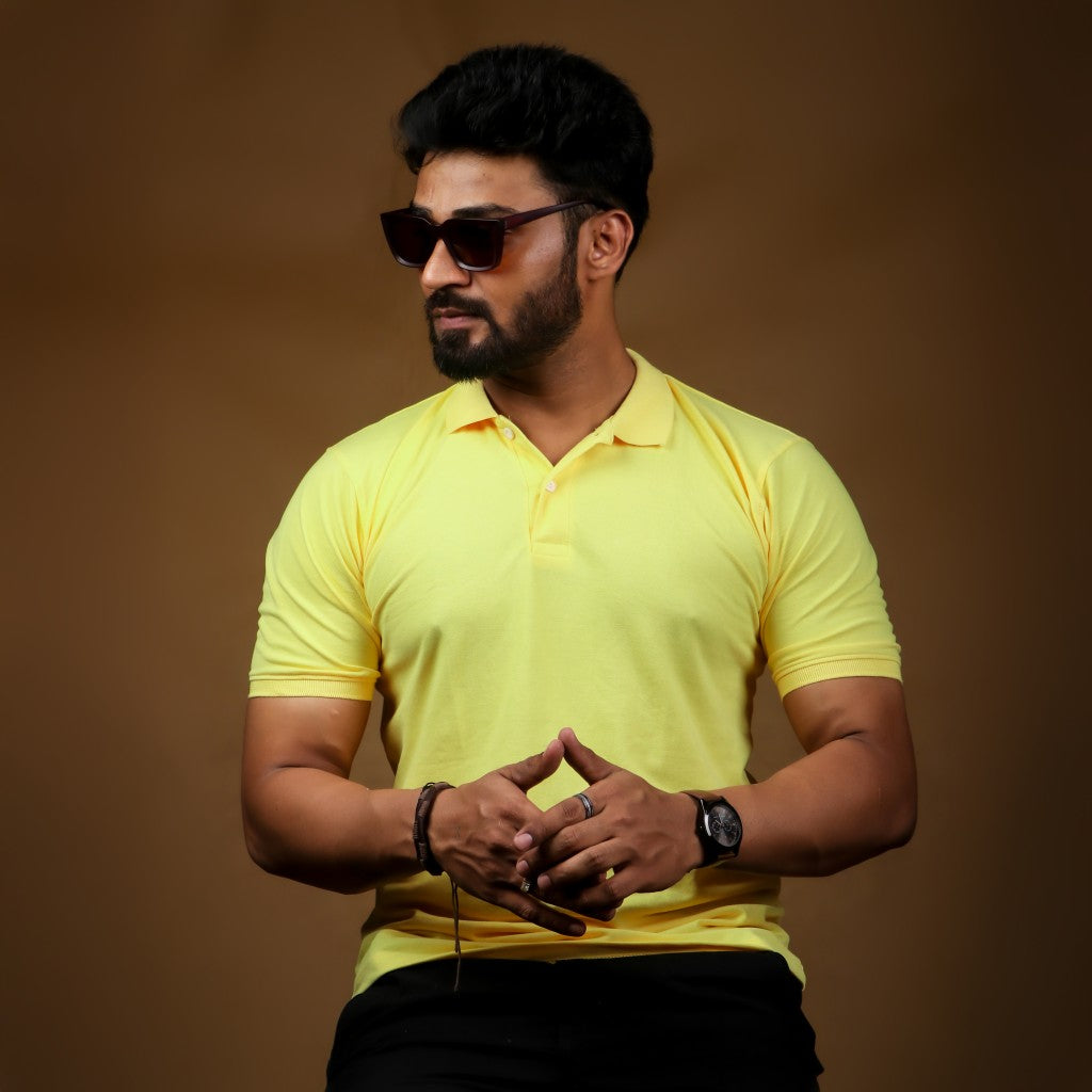 Plain - Yellow Polo T-shirt