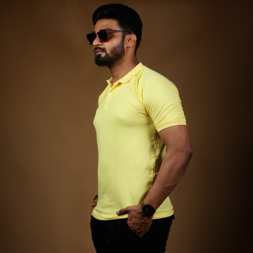 Plain - Yellow Polo T-shirt