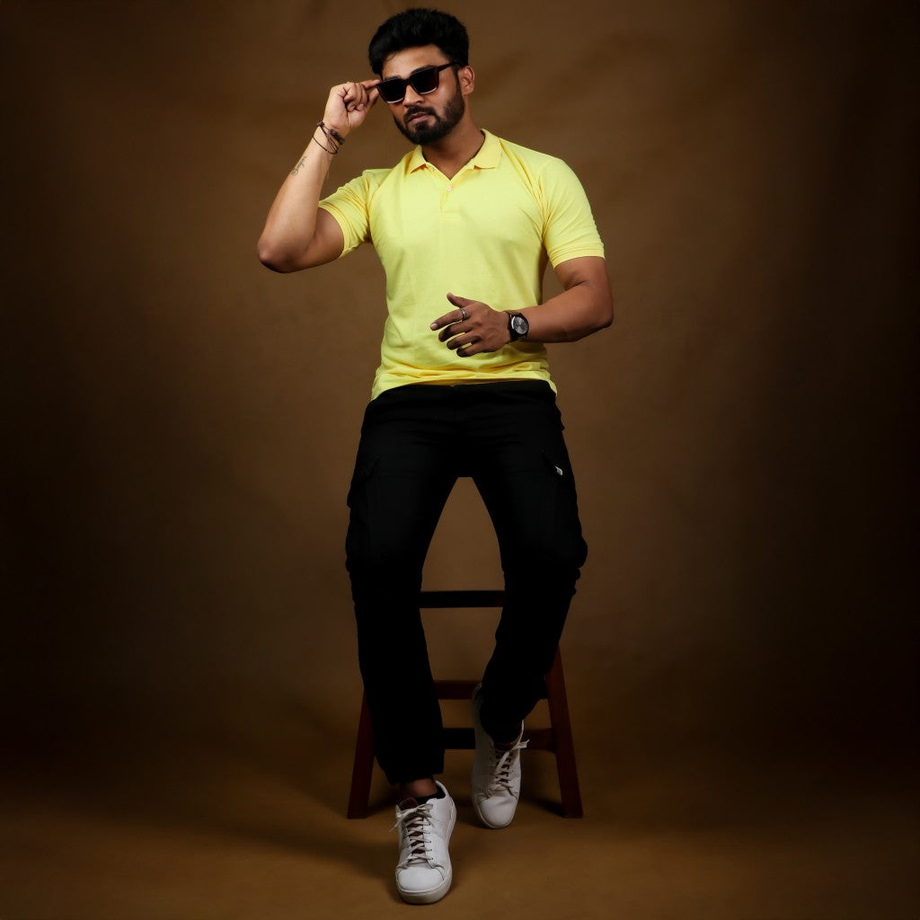 Plain - Yellow Polo T-shirt